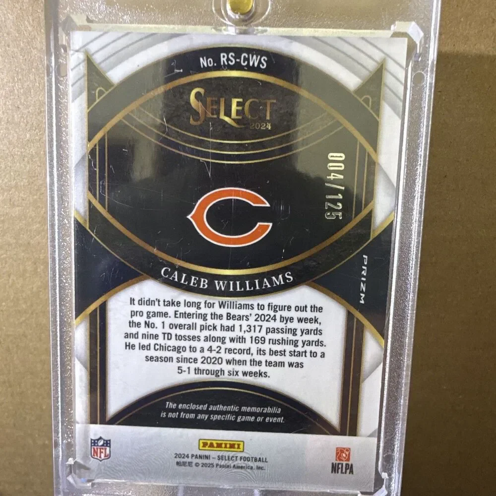 2024 Panini Select Caleb Williams Rookie Swatches Silver Prizm #RS-CWS /125 🔥